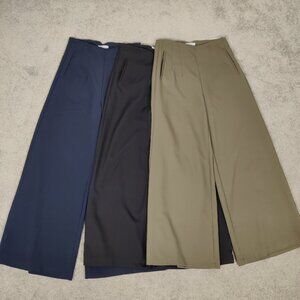 VETEKS Women's Wide Leg Pants 3 Pcs Size EU 40 Black Navy Beige Business Casual